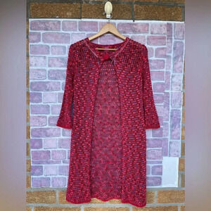 Save the queen multicolored crochet open cardigan XS